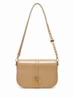 Bolsa De Ombro Baguete Minimalista Estilo Old Money Com Corrente E Fecho Geométrico