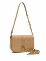 Bolsa De Ombro Baguete Minimalista Estilo Old Money Com Corrente E Fecho Geométrico - Imagem 3