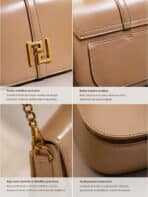 Bolsa De Ombro Baguete Minimalista Estilo Old Money Com Corrente E Fecho Geométrico - Imagem 5