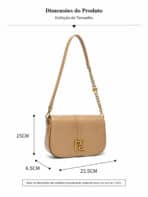 Bolsa De Ombro Baguete Minimalista Estilo Old Money Com Corrente E Fecho Geométrico - Imagem 8