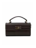 Bolsa Estruturada Minimalista Estilo Old Money Com Alça Transversal E Fecho Metálico - Imagem 3
