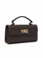 Bolsa Estruturada Minimalista Estilo Old Money Com Alça Transversal E Fecho Metálico - Imagem 4