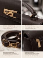 Bolsa Estruturada Minimalista Estilo Old Money Com Alça Transversal E Fecho Metálico - Imagem 7