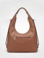 Bolsa De Ombro Hobo Minimalista Slouchy Zíper Duplo - Imagem 4
