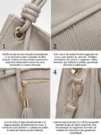Bolsa De Ombro Hobo Minimalista Texturizada Com Alça Trançada E Tassel Elegante - Imagem 6