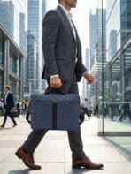 Bolsa Pasta Notebook 15.6 Polegadas Executiva Azul Alça Transversal Viagem Trabalho - Imagem 4
