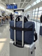 Bolsa Pasta Notebook 15.6 Polegadas Executiva Azul Alça Transversal Viagem Trabalho - Imagem 5