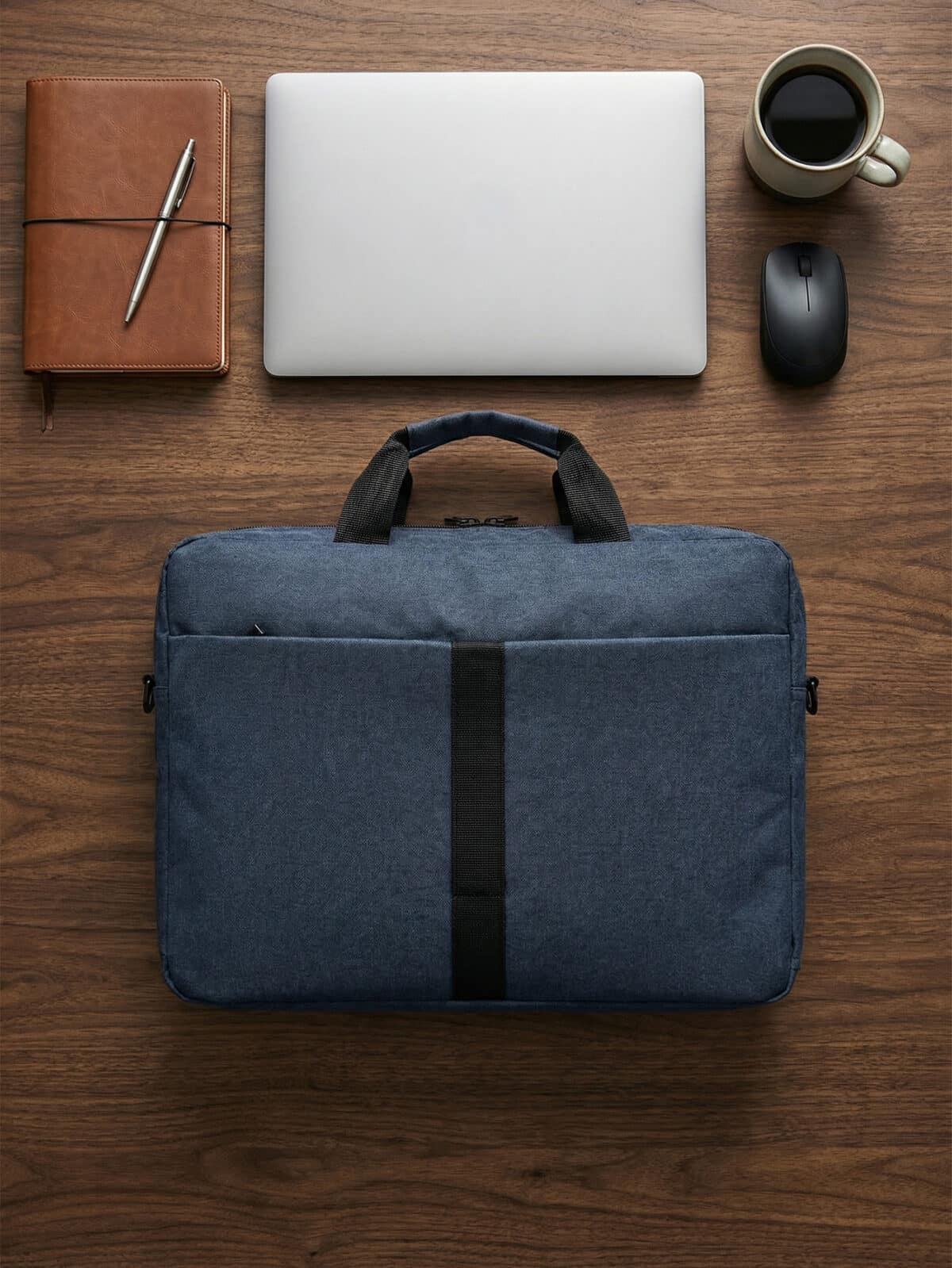 Bolsa Pasta Notebook 15.6 Polegadas Executiva Azul Alça Transversal Viagem Trabalho - Imagem 7