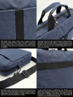Bolsa Pasta Notebook 15.6 Polegadas Executiva Azul Alça Transversal Viagem Trabalho - Imagem 8