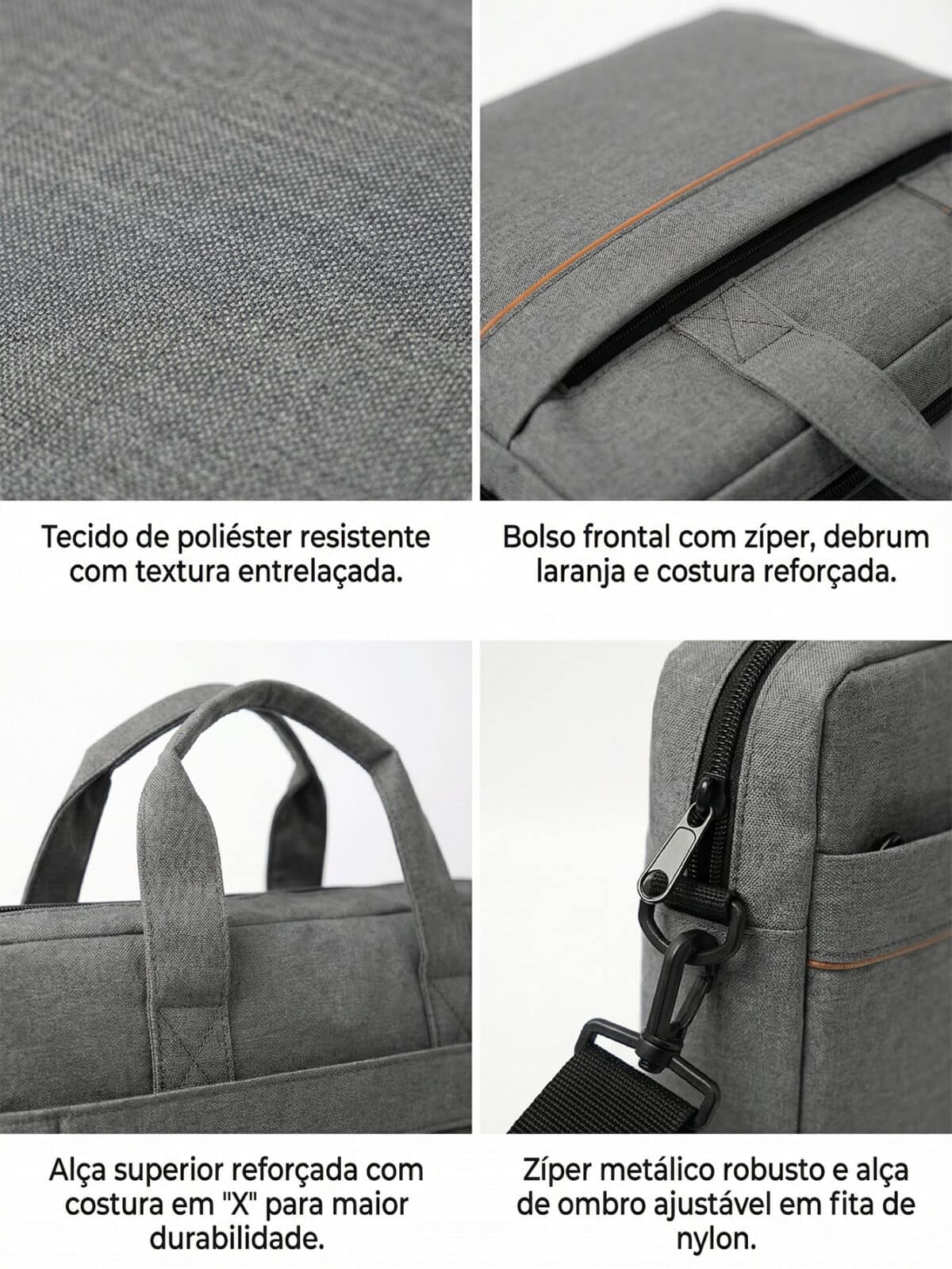 Pasta Bolsa Notebook 15.6 Polegadas Executiva Slim Unissex Alça Transversal Viagem Trabalho - Imagem 5