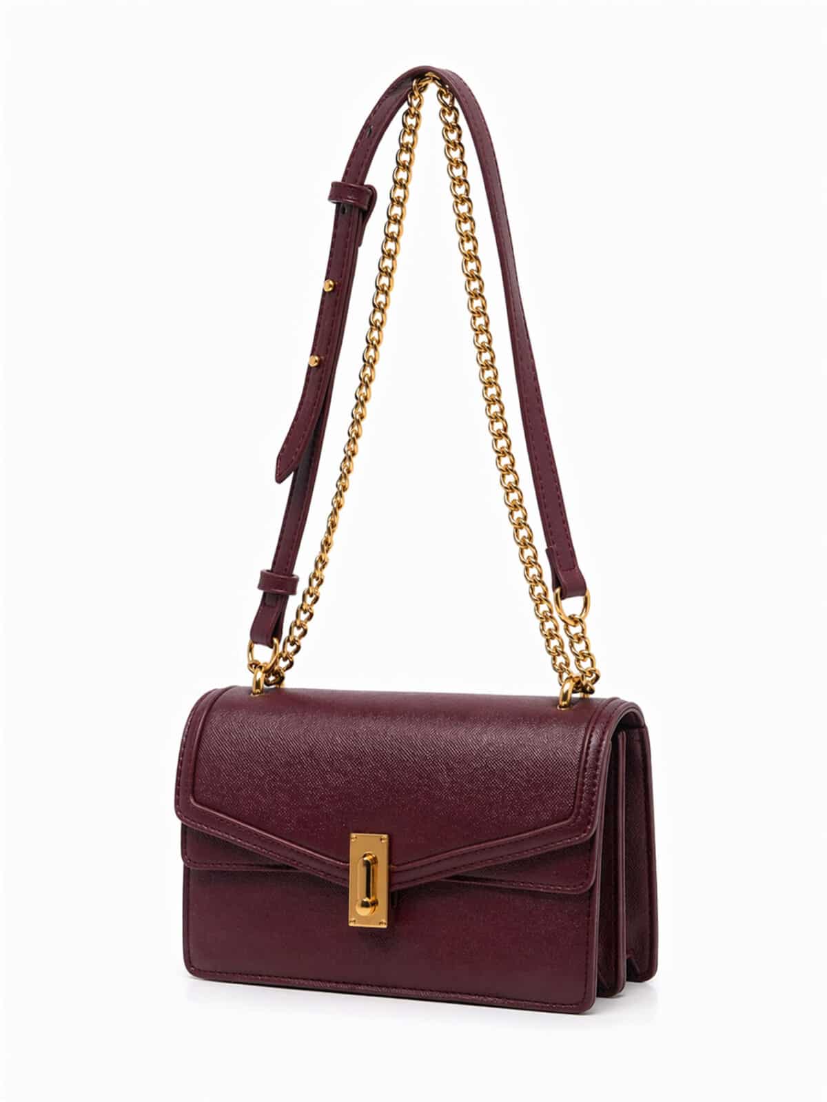 Bolsa Feminina Transversal De Luxo Alça Corrente Dourada Elegante Festa E Dia A Dia - Imagem 2