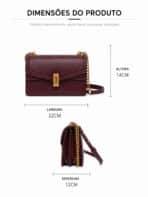 Bolsa Feminina Transversal De Luxo Alça Corrente Dourada Elegante Festa E Dia A Dia - Imagem 7