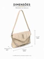 Bolsa Feminina Acolchoada Puffer De Luxo Ombro Baguete Com Corrente De Cristais - Imagem 6