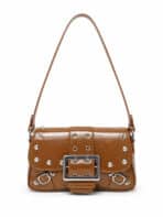 Bolsa Feminina De Ombro Baguete Vintage Com Rebites E Fivela Grande Luxo