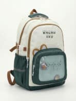 Mochila Ita Bag Soft Girl Urso Fofa Orelhinhas Colorblock Escolar Faculdade Viagem - Imagem 2