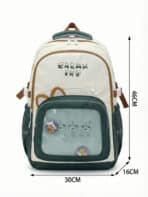 Mochila Ita Bag Soft Girl Urso Fofa Orelhinhas Colorblock Escolar Faculdade Viagem - Imagem 8