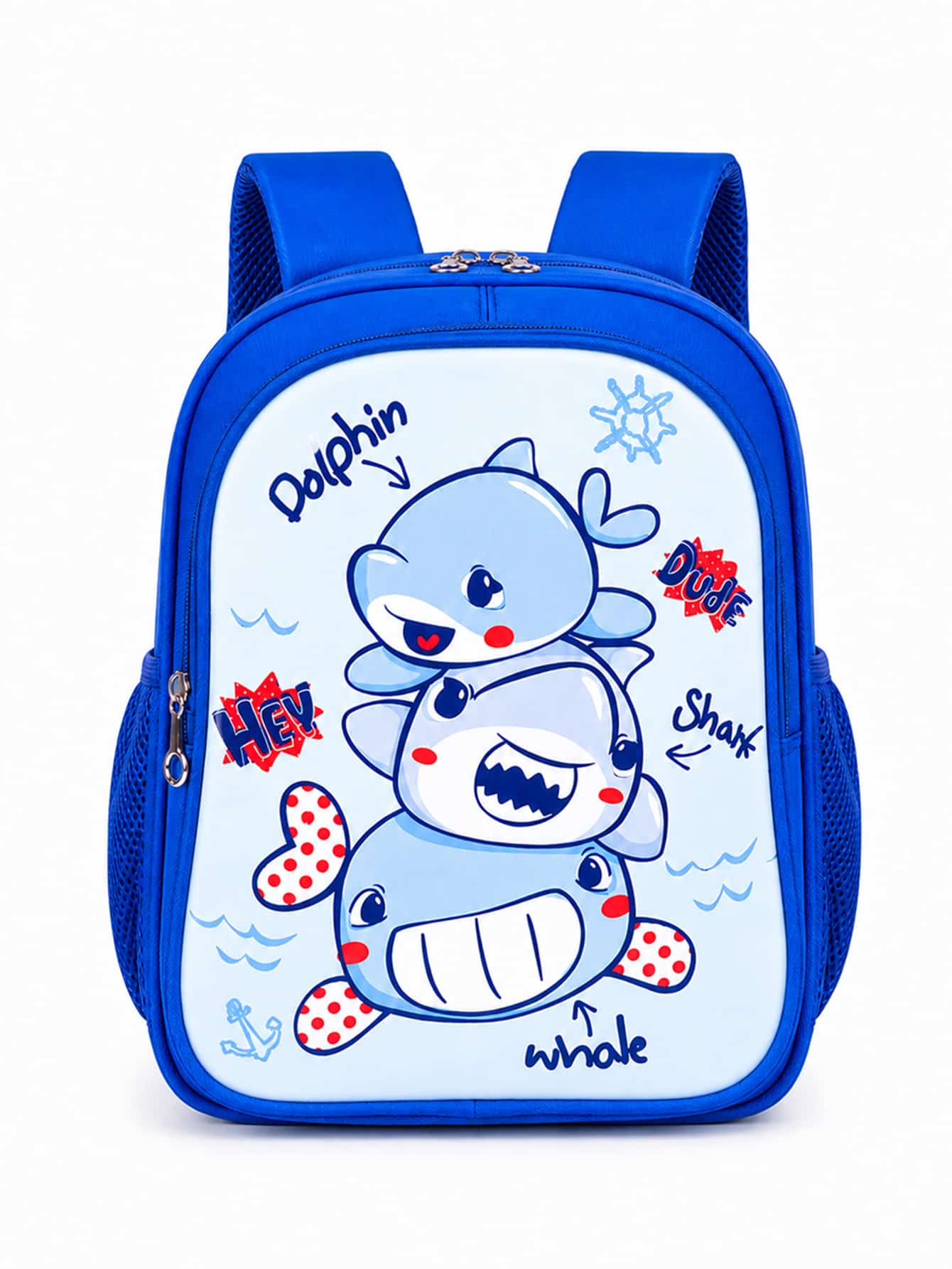 275-Azul-Royal-01 Mochila Infantil Relevo Escolar Creche Pré-Escola Menino Resistente TAM P REF 275 - Imagem 1