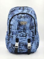 Mochila De Costas Streetwear Graffiti Lettering Grande Capacidade Com Fivelas E Faixa Reflexiva