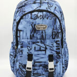 Mochila De Costas Streetwear Graffiti Lettering Grande Capacidade Com Fivelas E Faixa Reflexiva