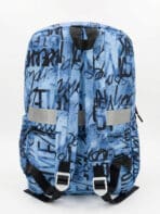Mochila De Costas Streetwear Graffiti Lettering Grande Capacidade Com Fivelas E Faixa Reflexiva - Imagem 3