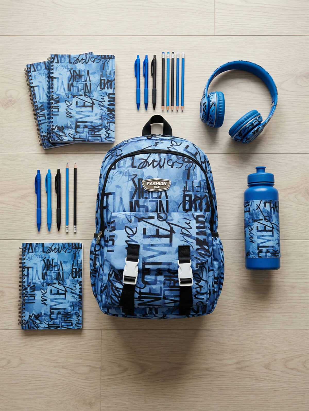 Mochila De Costas Streetwear Graffiti Lettering Grande Capacidade Com Fivelas E Faixa Reflexiva - Imagem 4
