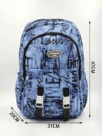 Mochila De Costas Streetwear Graffiti Lettering Grande Capacidade Com Fivelas E Faixa Reflexiva - Imagem 8