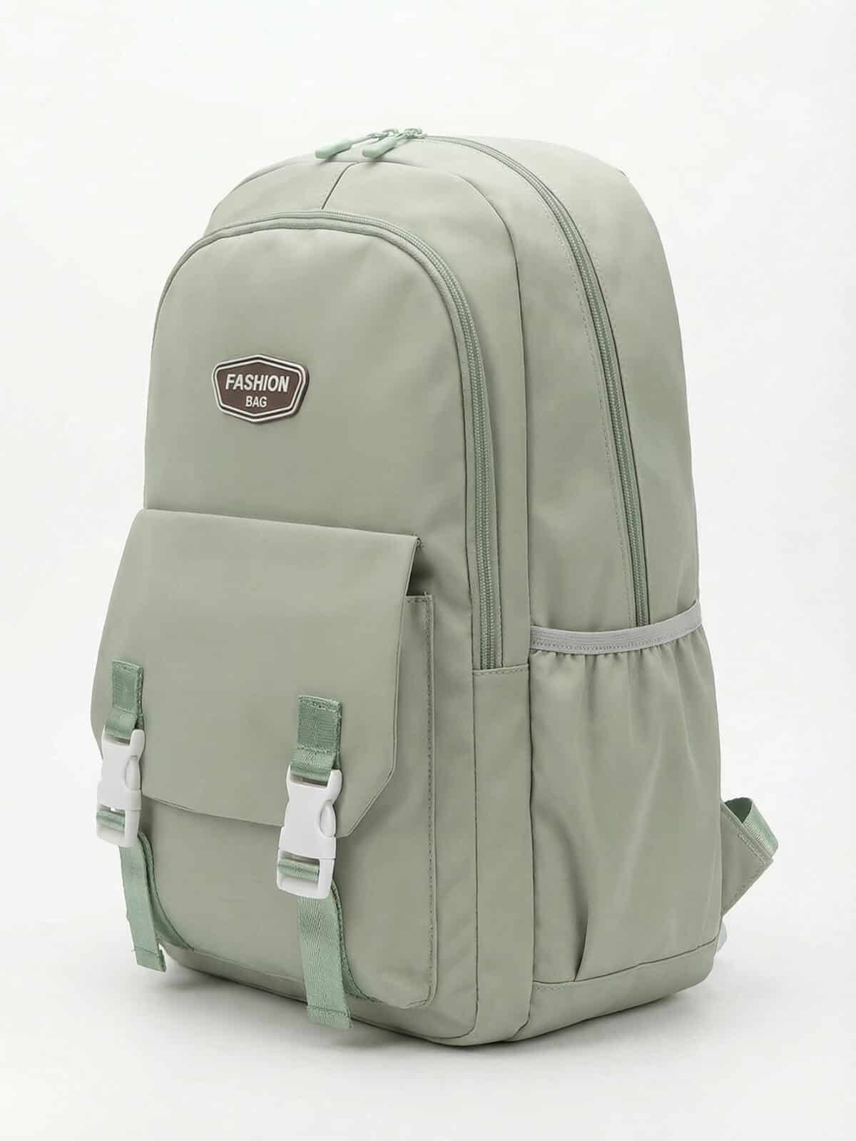 Mochila Minimalista Ulzzang Grande Capacidade Com Fivelas Para Escola - Imagem 2