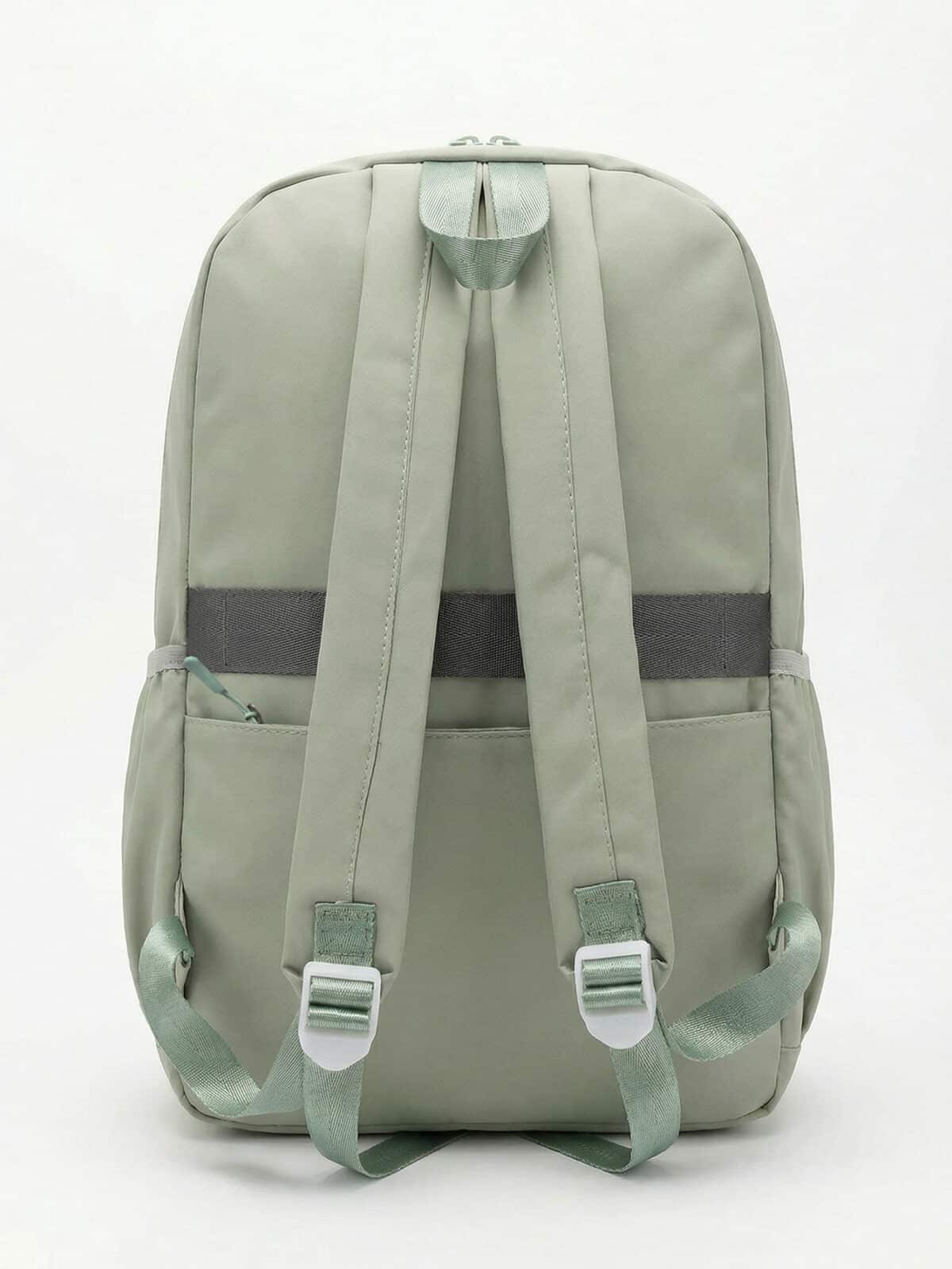 Mochila Minimalista Ulzzang Grande Capacidade Com Fivelas Para Escola - Imagem 3