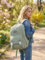 Mochila Minimalista Ulzzang Grande Capacidade Com Fivelas Para Escola - Imagem 4