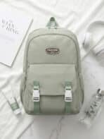 Mochila Minimalista Ulzzang Grande Capacidade Com Fivelas Para Escola - Imagem 6