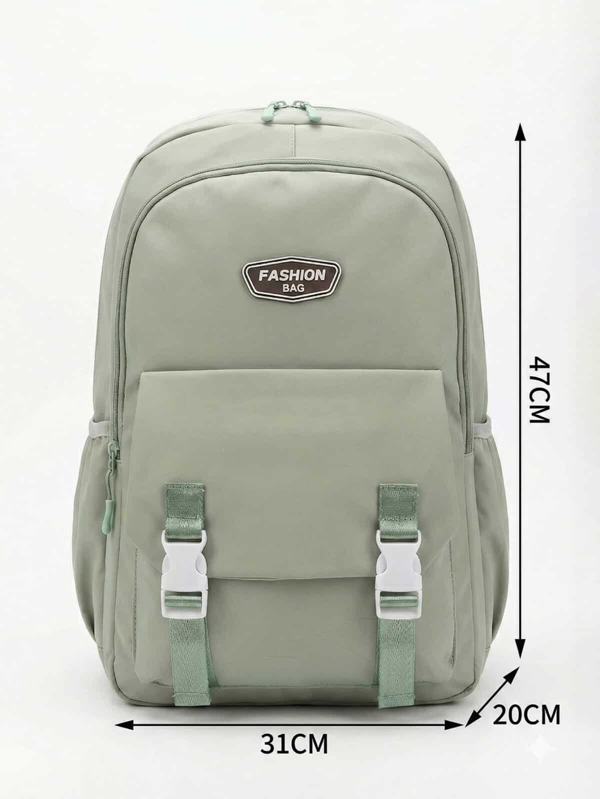 Mochila Minimalista Ulzzang Grande Capacidade Com Fivelas Para Escola - Imagem 7