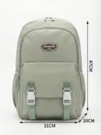 Mochila Minimalista Ulzzang Grande Capacidade Com Fivelas Para Escola - Imagem 7