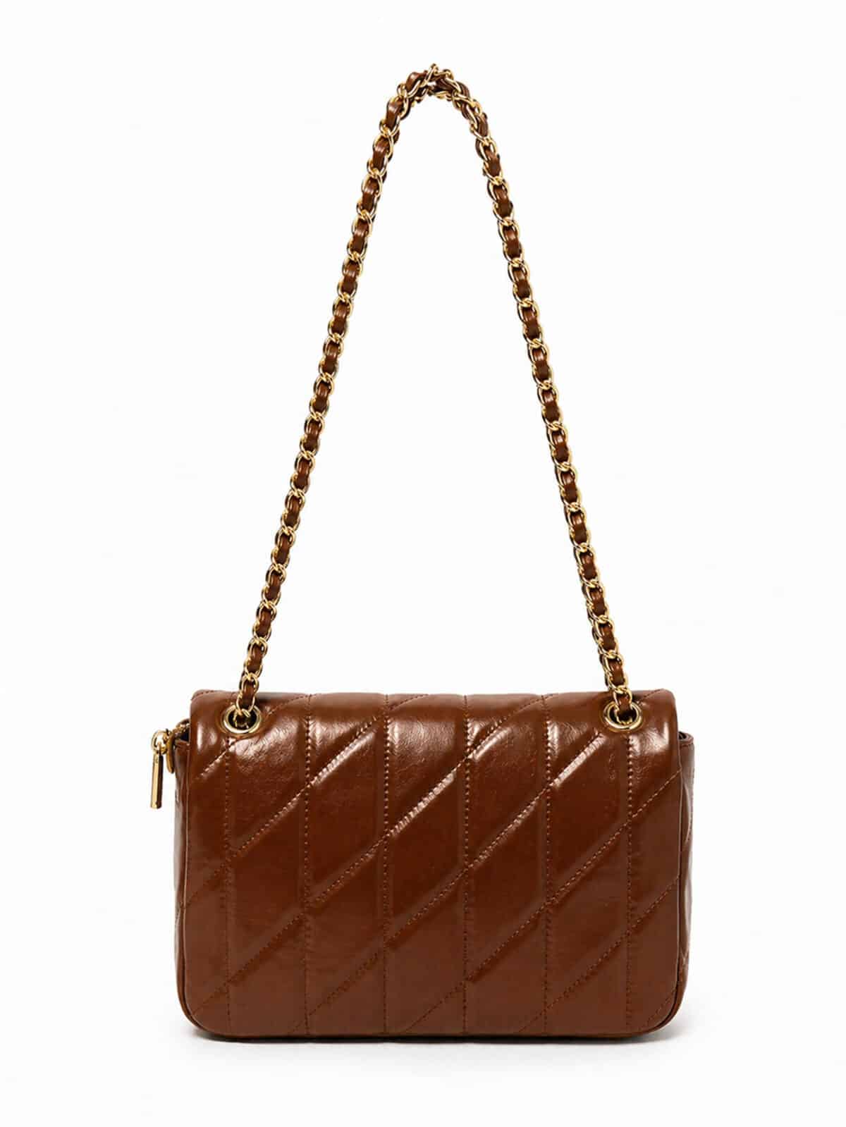 Bolsa Feminina Transversal Matelassê Luxo Alça Corrente Dourada Blogueira - Imagem 3