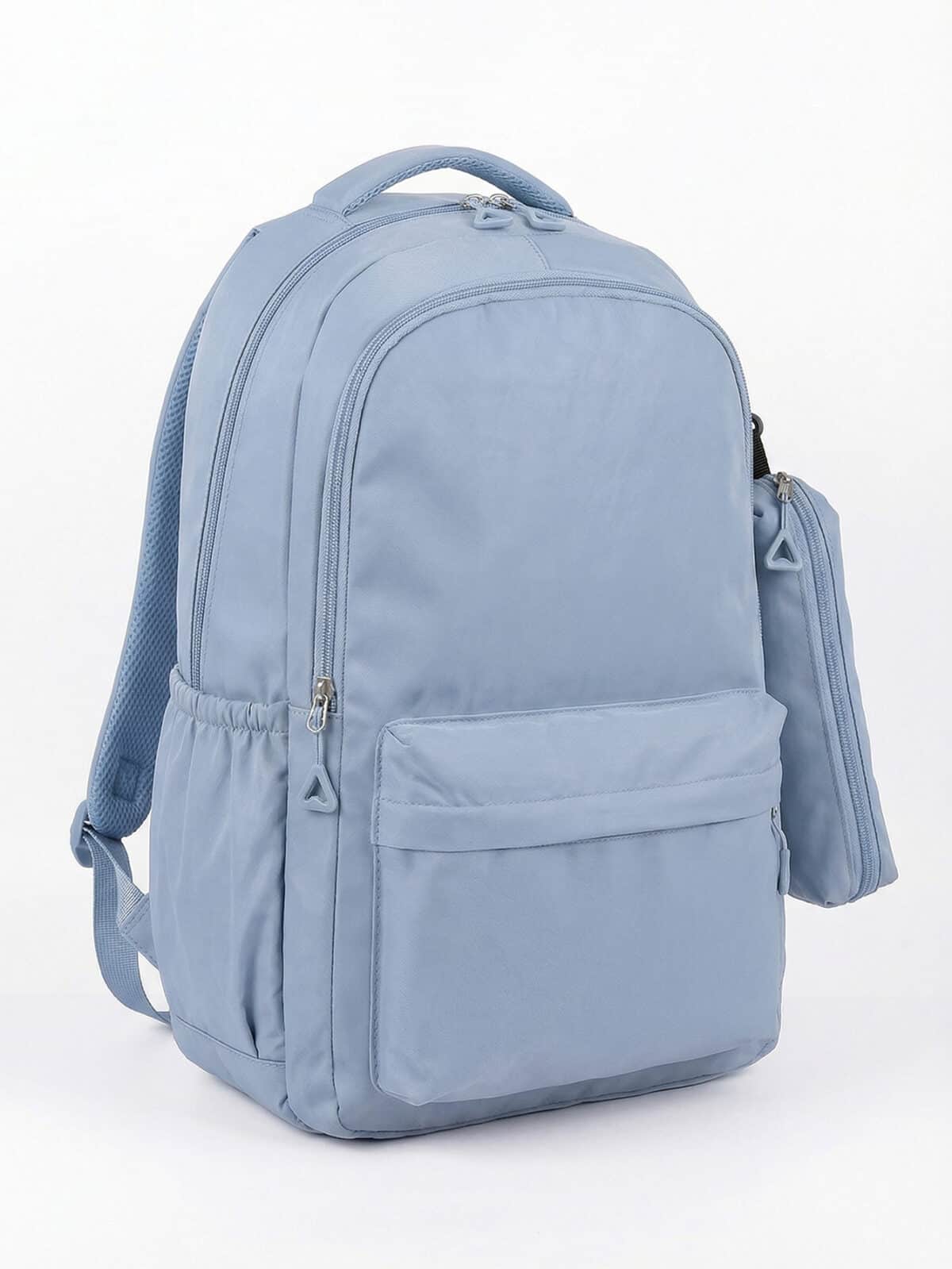 Mochila De Costas Minimalista Aesthetic Grande Capacidade Com Estojo Para Escola e Viagem - Imagem 2