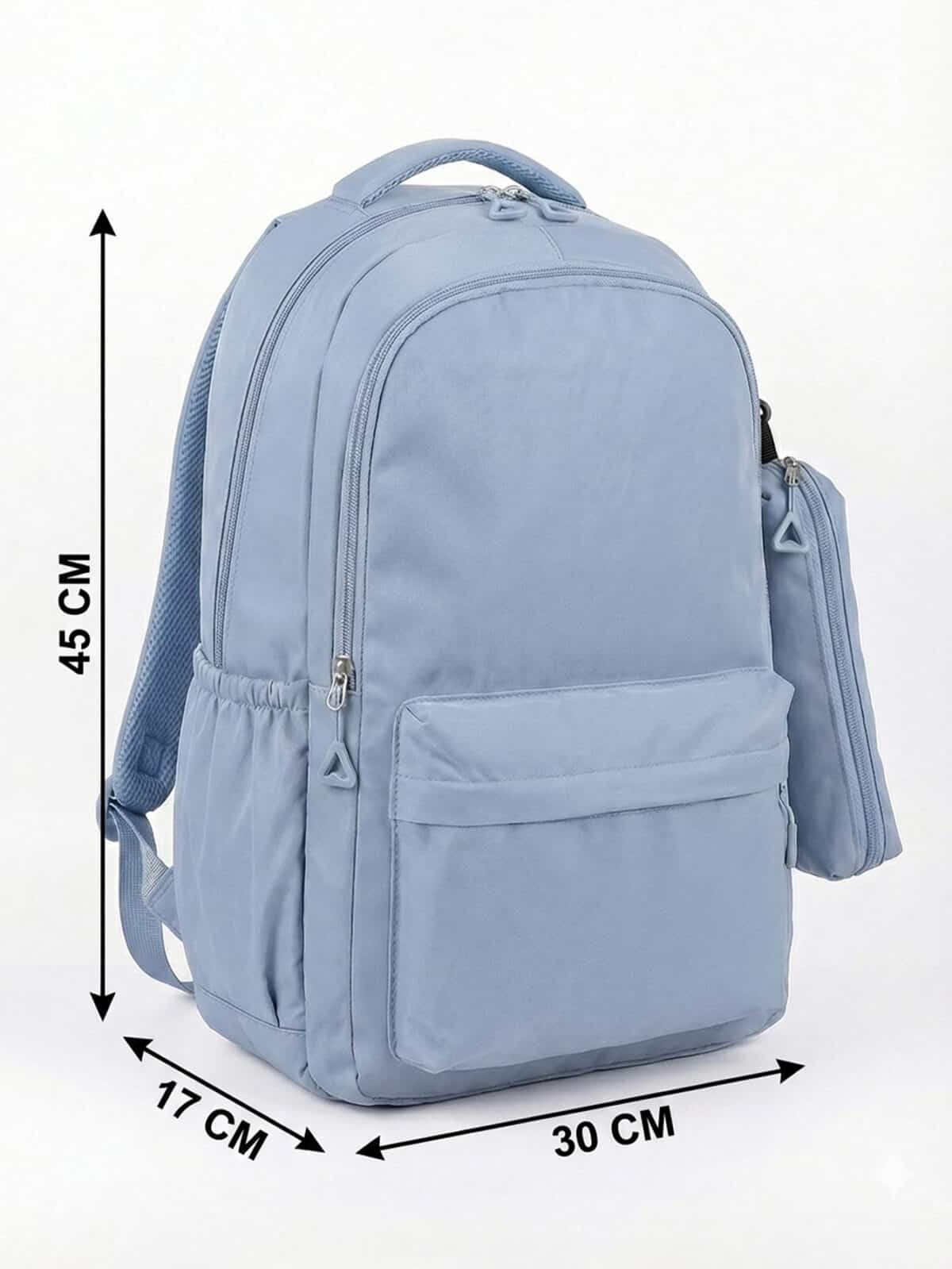 Mochila De Costas Minimalista Aesthetic Grande Capacidade Com Estojo Para Escola e Viagem - Imagem 7