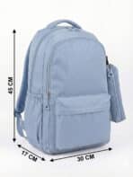 Mochila De Costas Minimalista Aesthetic Grande Capacidade Com Estojo Para Escola e Viagem - Imagem 7