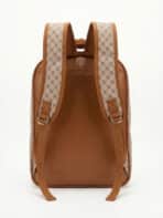 Mochila Vintage Estampa Monograma Elegante Grande Capacidade Casual Chic - Imagem 3