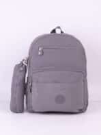 Kit Mochila e Estojo Escolar Juvenil Faculdade Nylon Impermeável Pequena Liso C303