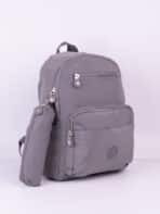 Kit Mochila e Estojo Escolar Juvenil Faculdade Nylon Impermeável Pequena Liso C303 - Imagem 2