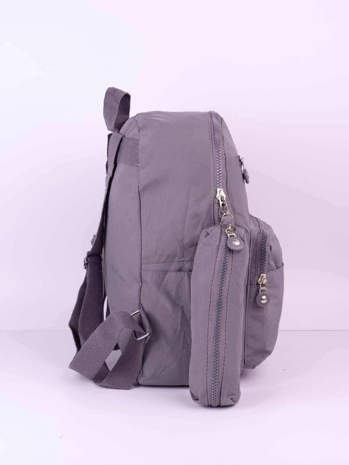 Kit Mochila e Estojo Escolar Juvenil Faculdade Nylon Impermeável Pequena Liso C303 - Imagem 3