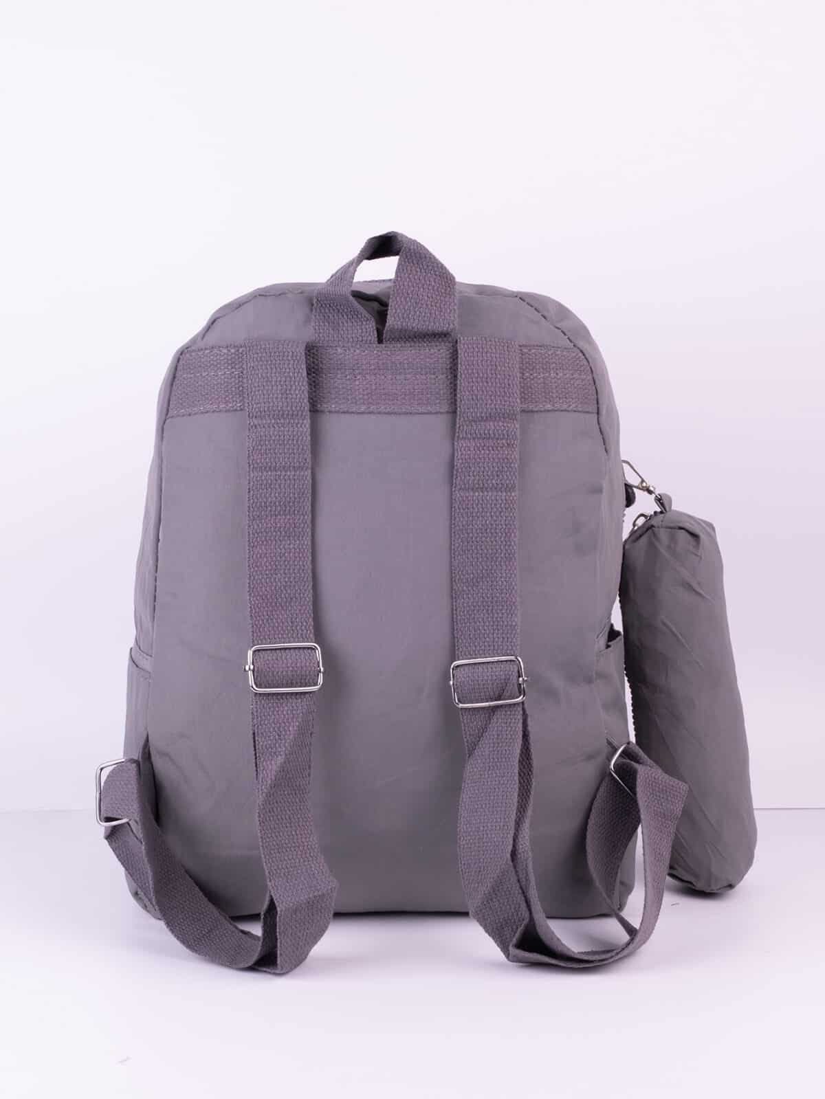 Kit Mochila e Estojo Escolar Juvenil Faculdade Nylon Impermeável Pequena Liso C303 - Imagem 4