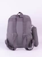 Kit Mochila e Estojo Escolar Juvenil Faculdade Nylon Impermeável Pequena Liso C303 - Imagem 4