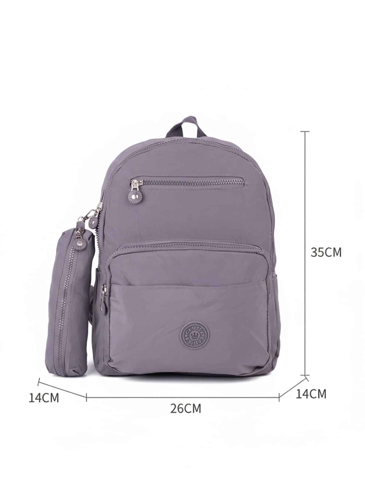 Kit Mochila e Estojo Escolar Juvenil Faculdade Nylon Impermeável Pequena Liso C303 - Imagem 7