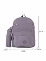 Kit Mochila e Estojo Escolar Juvenil Faculdade Nylon Impermeável Pequena Liso C303 - Imagem 7