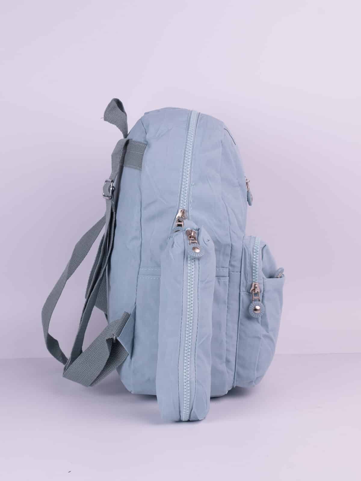 Kit Mochila e Estojo Escolar Juvenil Faculdade Nylon Impermeável Pequena Liso C304 - Imagem 3