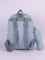 Kit Mochila e Estojo Escolar Juvenil Faculdade Nylon Impermeável Pequena Liso C304 - Imagem 4