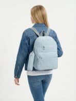 Kit Mochila e Estojo Escolar Juvenil Faculdade Nylon Impermeável Pequena Liso C304 - Imagem 7