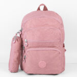 Kit Mochila e Estojo Escolar Juvenil Faculdade Nylon Impermeável Pequena Liso C305
