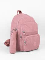 Kit Mochila e Estojo Escolar Juvenil Faculdade Nylon Impermeável Pequena Liso C305 - Imagem 2