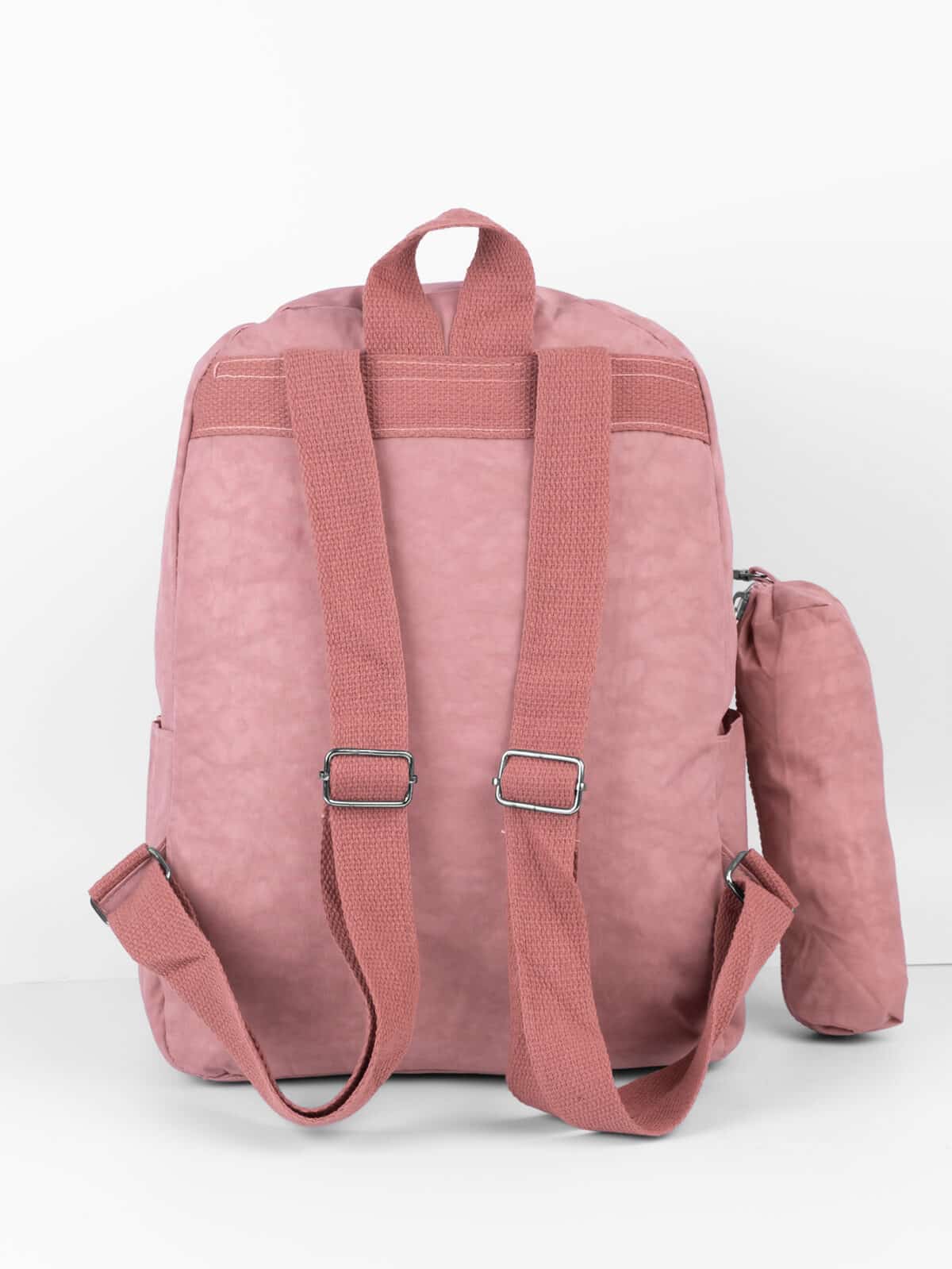 Kit Mochila e Estojo Escolar Juvenil Faculdade Nylon Impermeável Pequena Liso C305 - Imagem 3